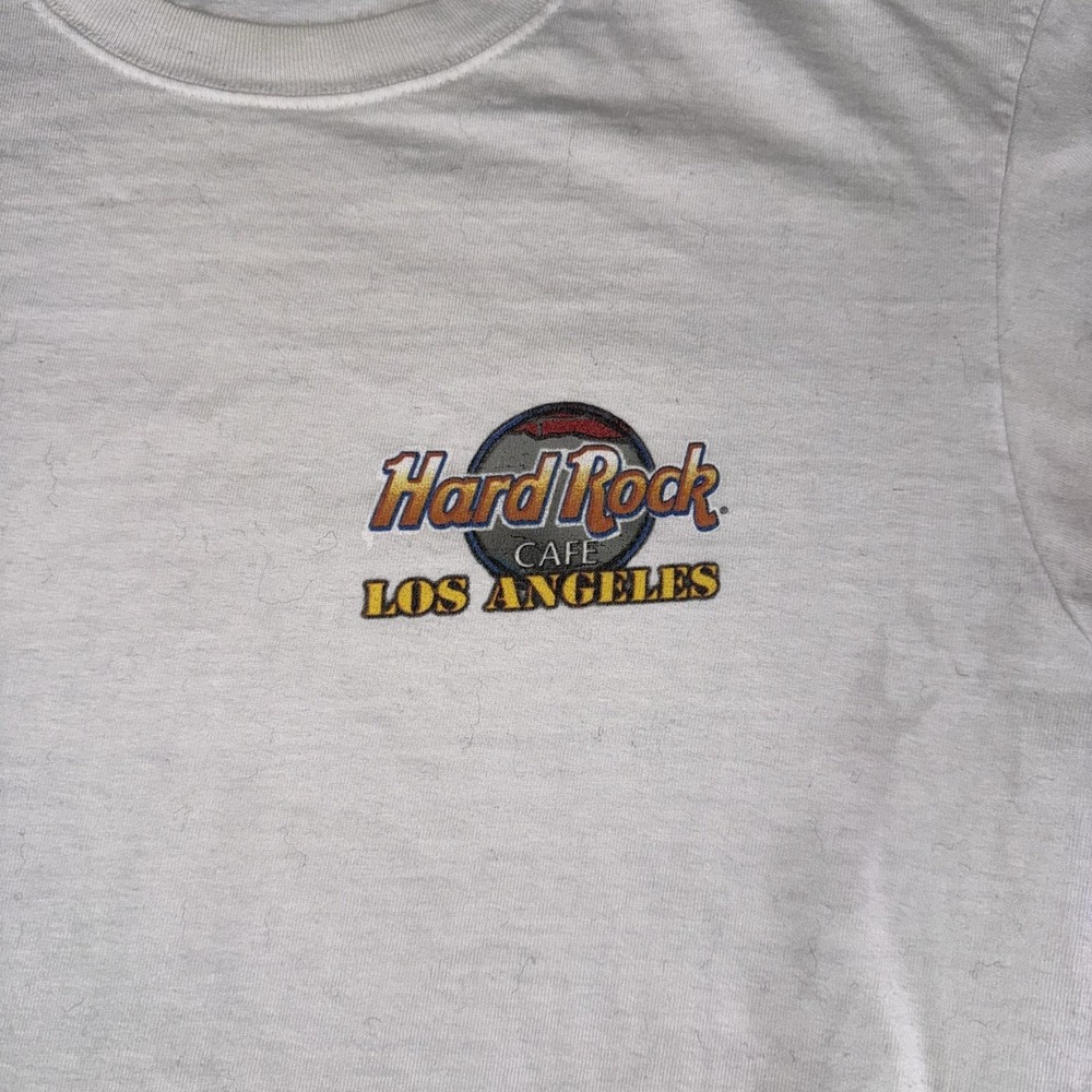 VINTAGE Hard Rock Cafe Shirt Mens Medium White Los Angeles Graphic Made USA 90s - Picture 6 of 10